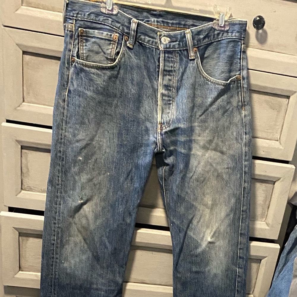 Lightly worn in 501 Levi’s